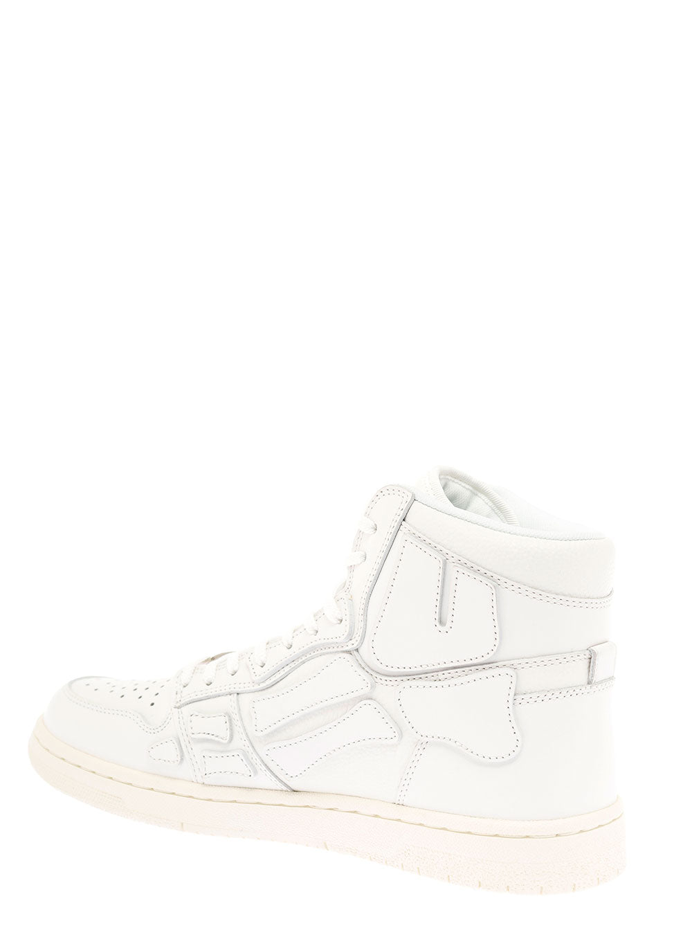 Amiri Mans High Top White Leather Sneakers With Logo