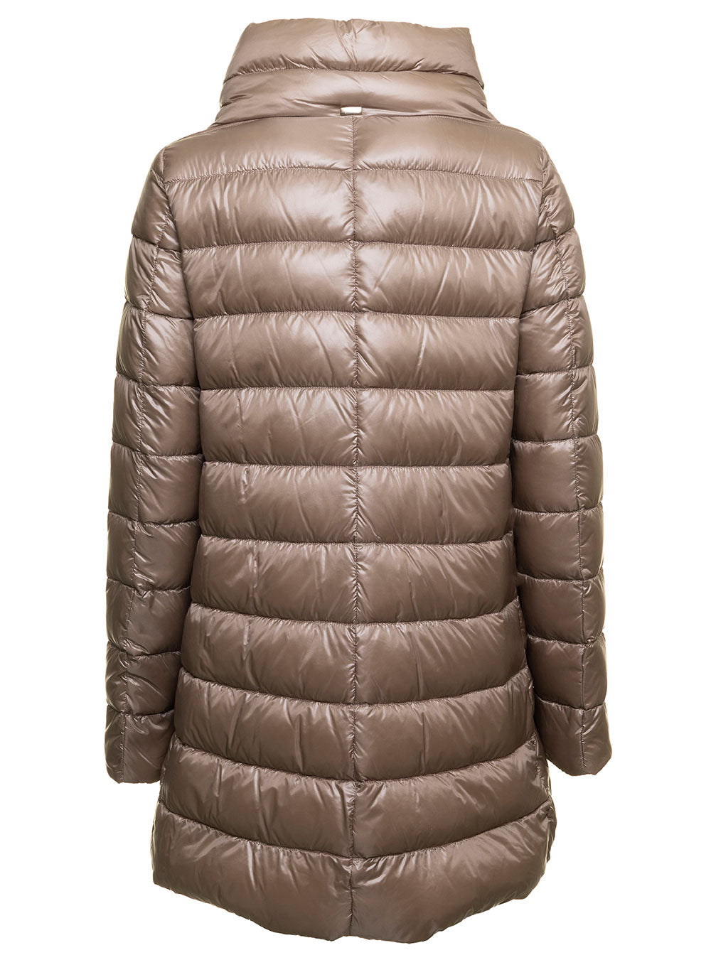Herno Womans Amelia Taupe Colored Nylon Down Jacket Beige Polyamide