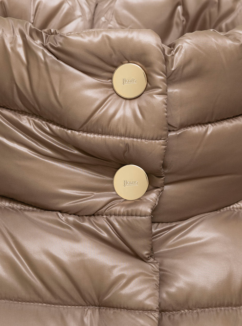 Herno Womans Amelia Taupe Colored Nylon Down Jacket Beige Polyamide