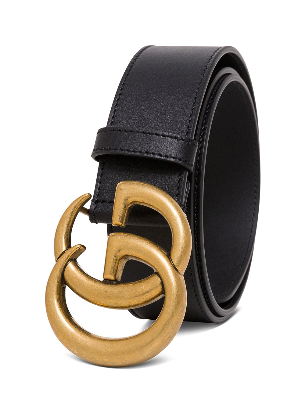 gucci Womans Black Gg Marmont Leather Belt Calf