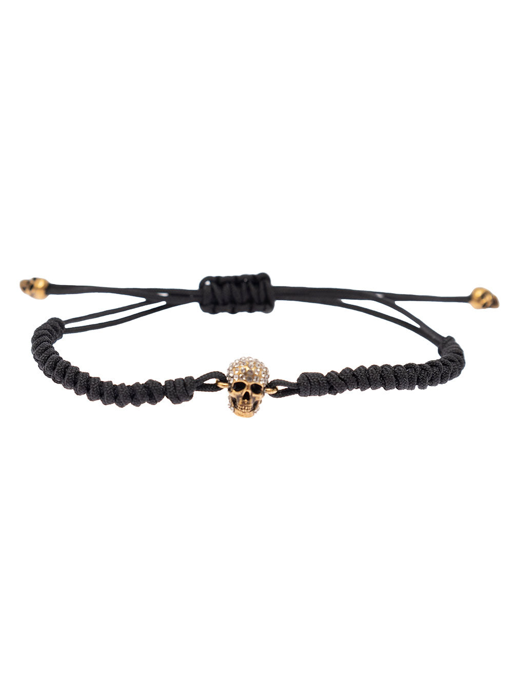 Alexander Mcqueen Womans Pave Skull Black Bracelet Brass