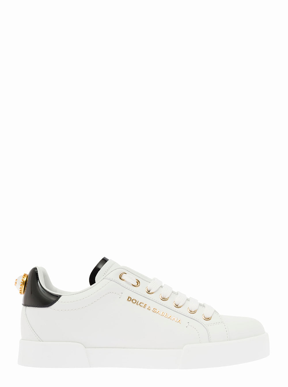 Sneaker Portofino Pelle Bianca Dolce & Gabbana Donna White Vitello