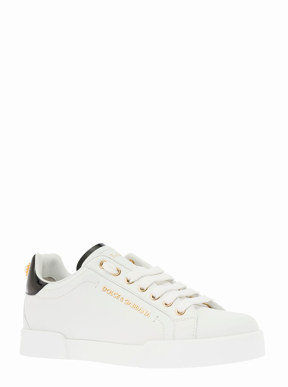 Sneaker Portofino Pelle Bianca Dolce & Gabbana Donna White Vitello