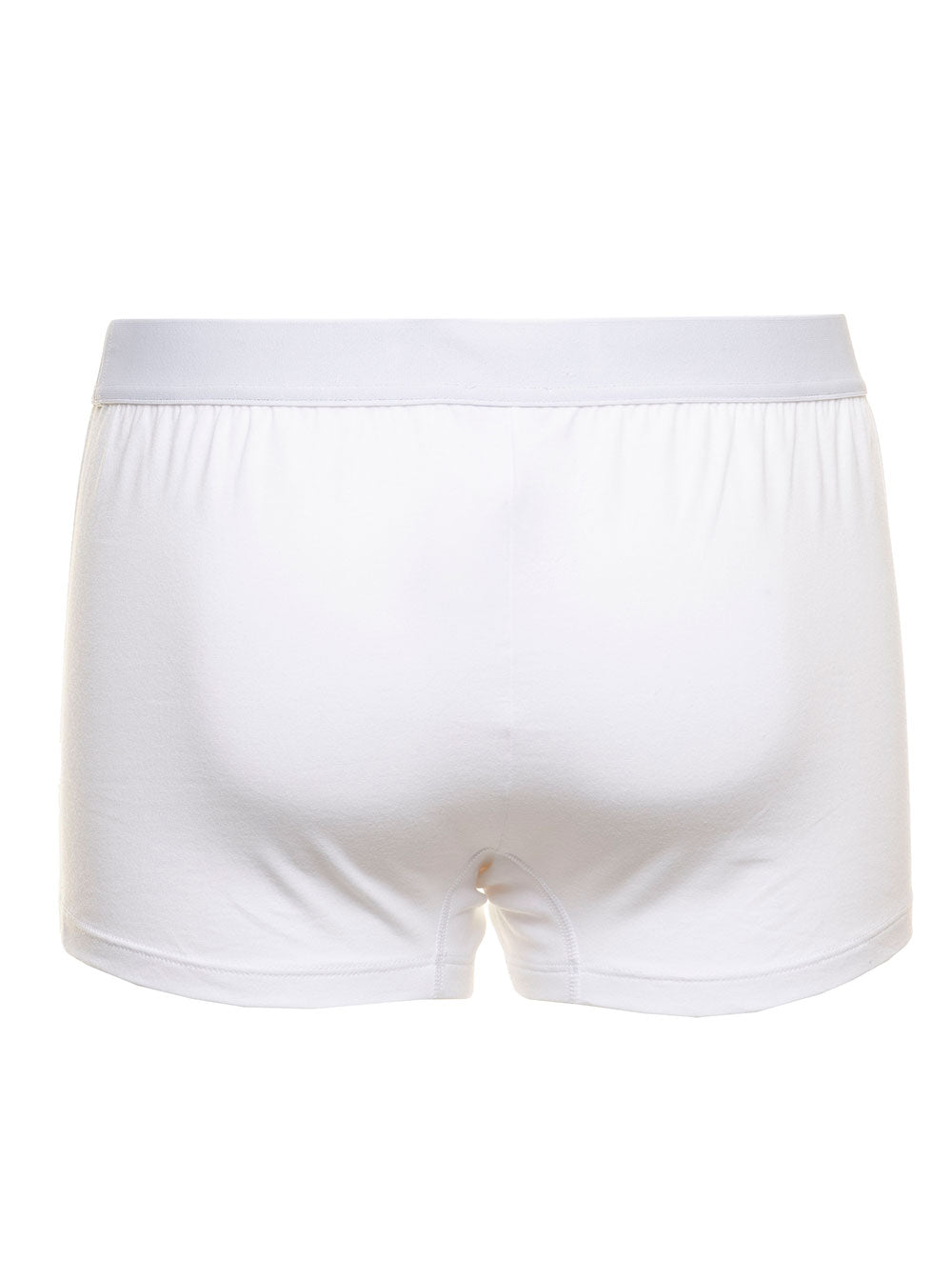 Dolce & Gabbana Mans White Cotton Regular Boxer With Logo Elastan Underwear