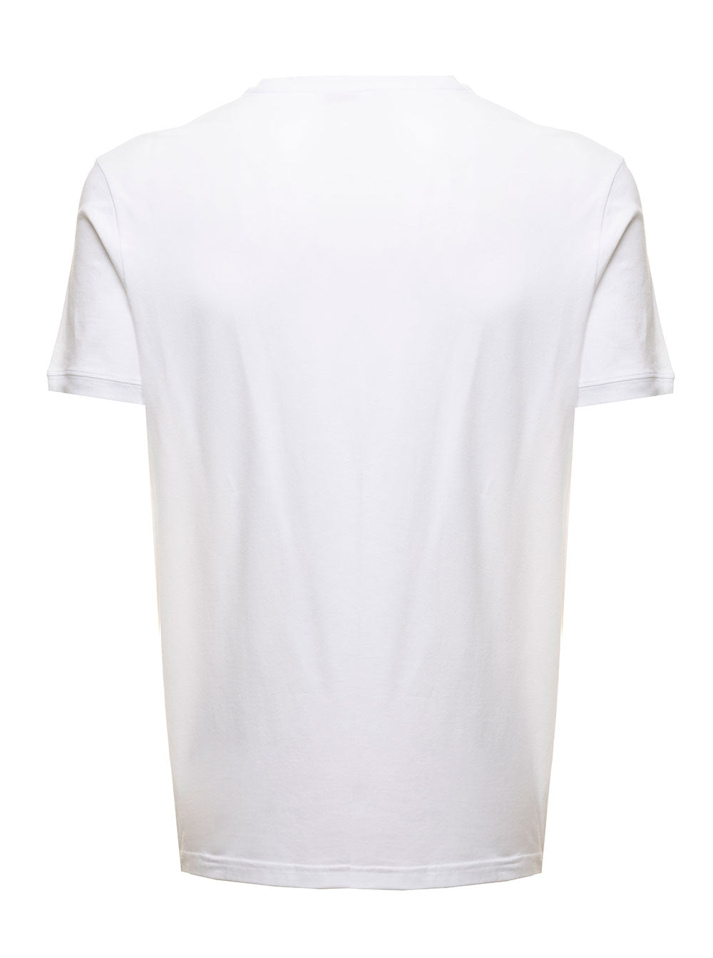 Dolce & Gabbana Mens White Cotton Crew Neck T-Shirt With Logo Detail Elastan Tshirts And Polo Shirts