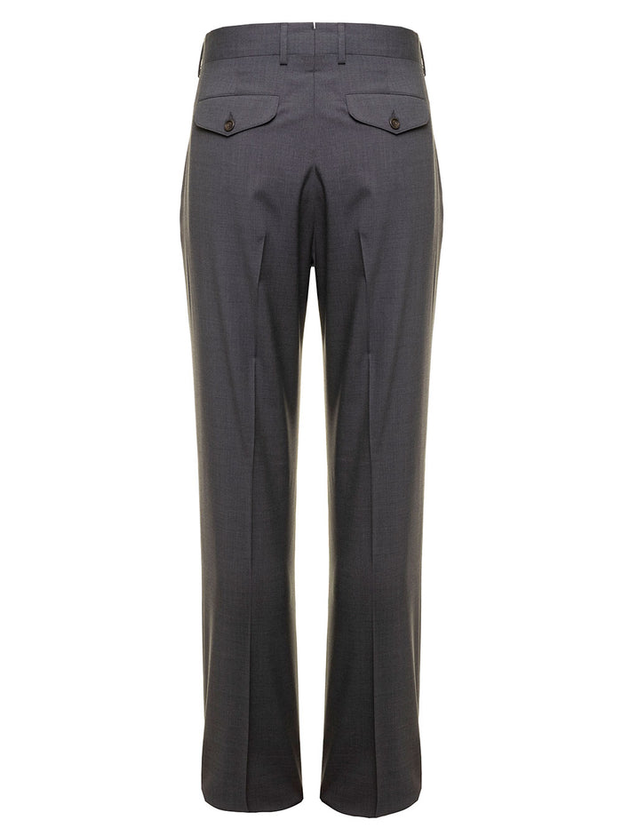 Lardni Mans Anthracite Grey Trousers With Pence Wool