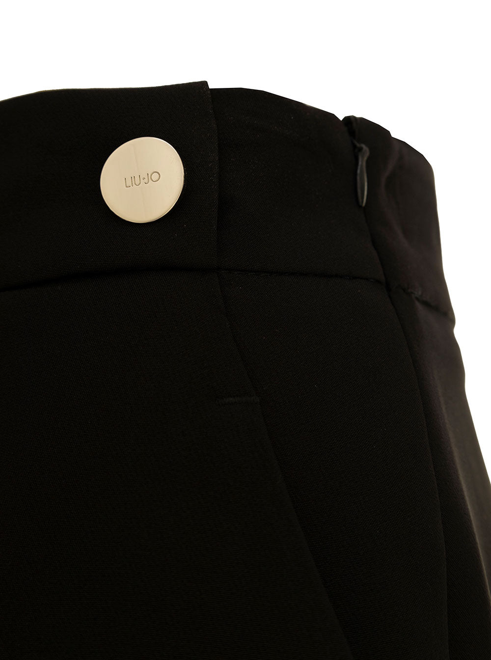 Liu Jo Womans Black Flared Pants With Buttons Polyester Elastane Trousers