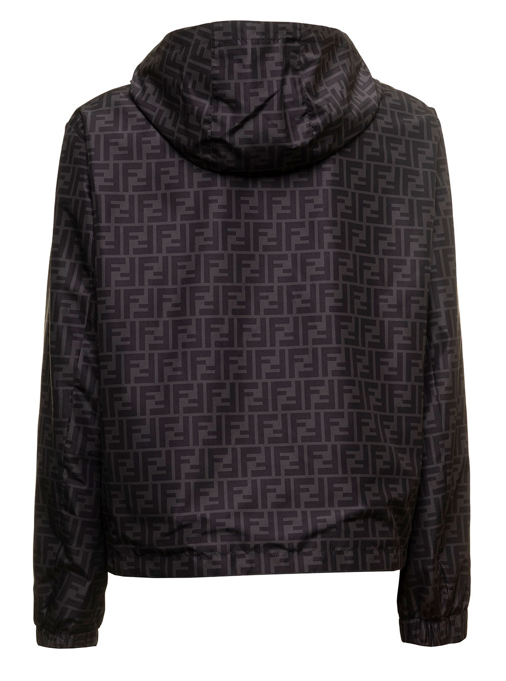 Fendi Mans Ff Reversible Nylon Jacket Brown Polyester