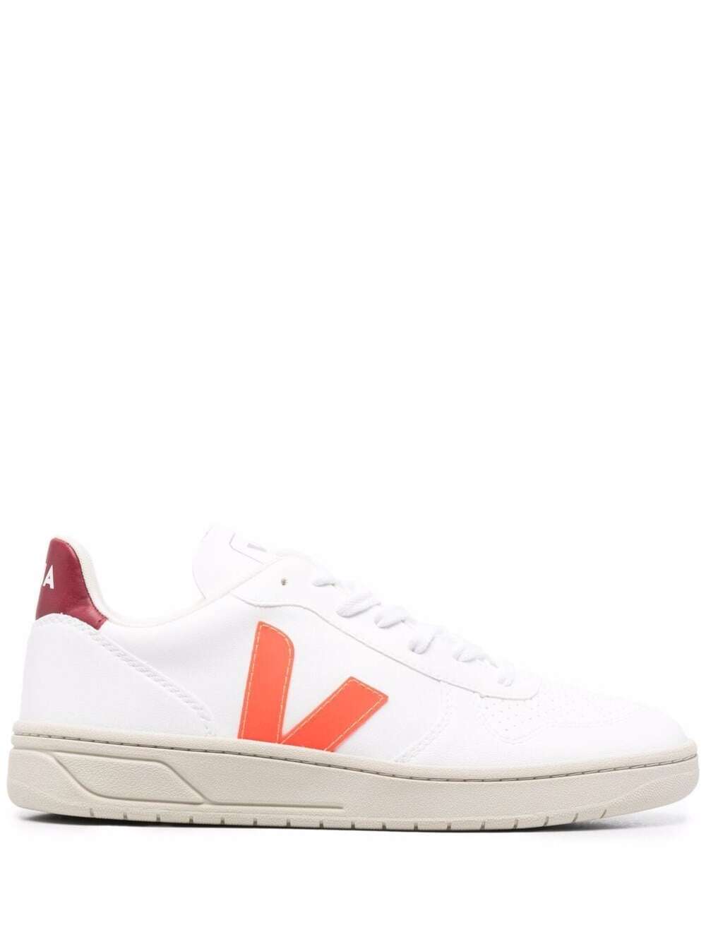 Veja Mans V10 White Vegan Leather Sneakers Bovine