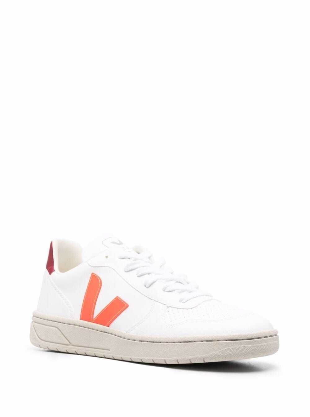 Veja Mans V10 White Vegan Leather Sneakers Bovine