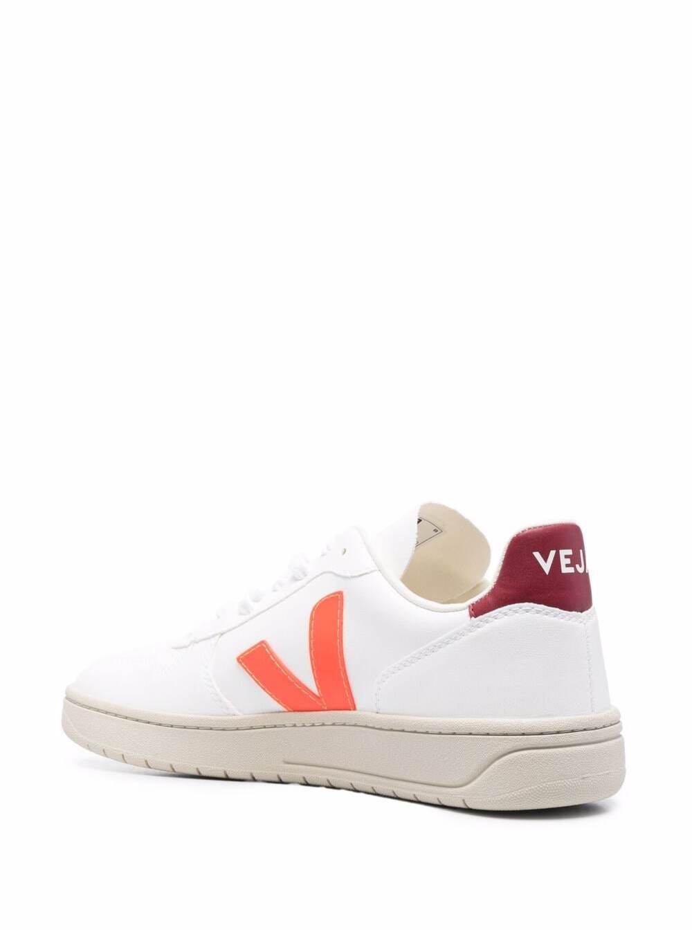 Veja Mans V10 White Vegan Leather Sneakers Bovine