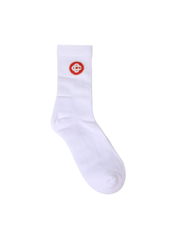 Casablanca Mans White Cotton Sport Socks With Logo Polyamide Spandex Underwear