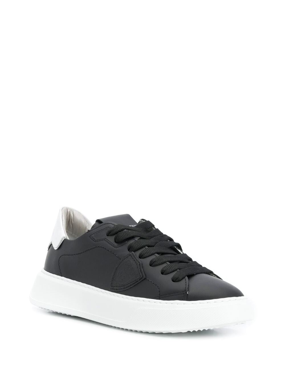 Temple Low Black Leather Sneakers Calf