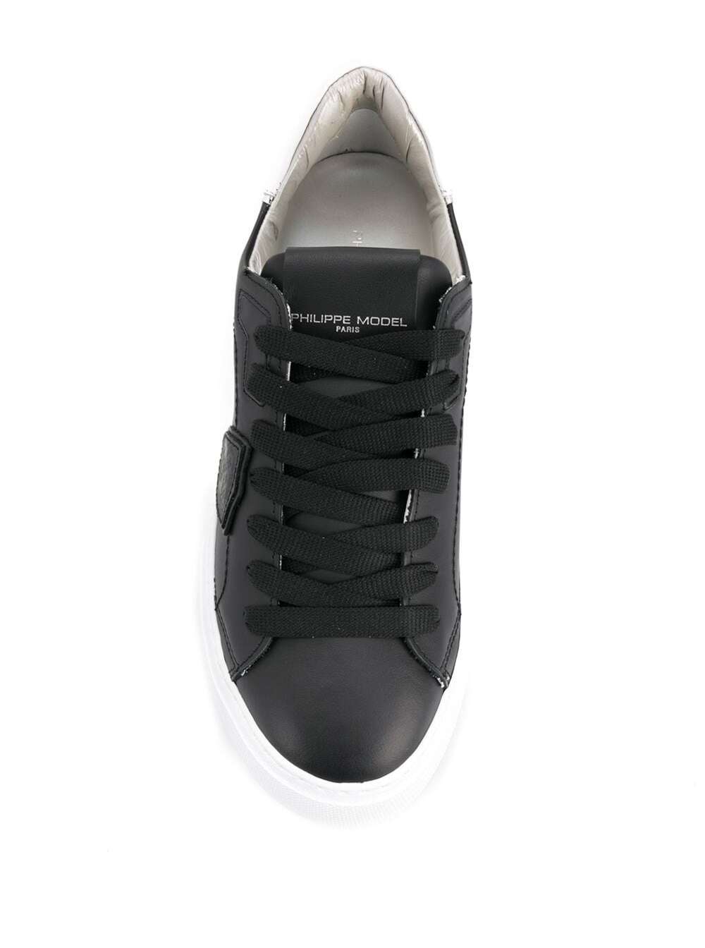 Temple Low Black Leather Sneakers Calf