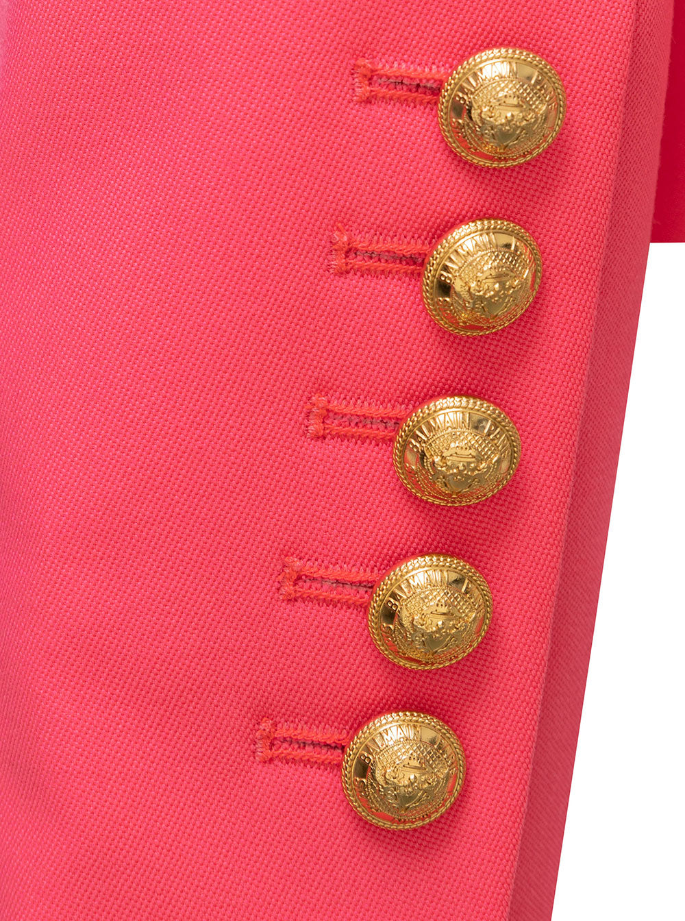 Balmain Womans Double-Breasted Pink Wool Blazer Fuxia Blazers