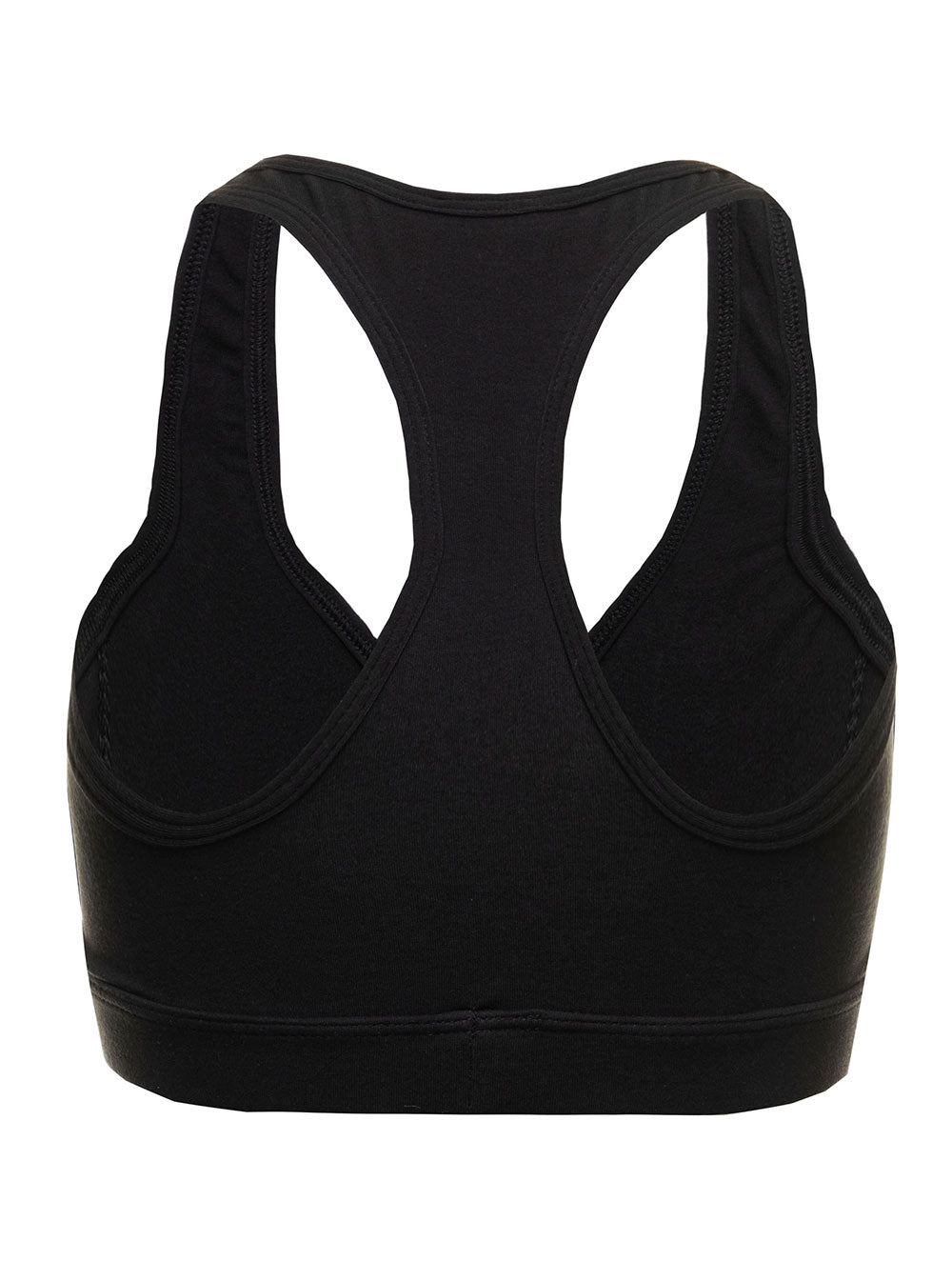 d-Squaured2 Woman S Black Stretch Cotton Top With Logo Print Elastane Tops