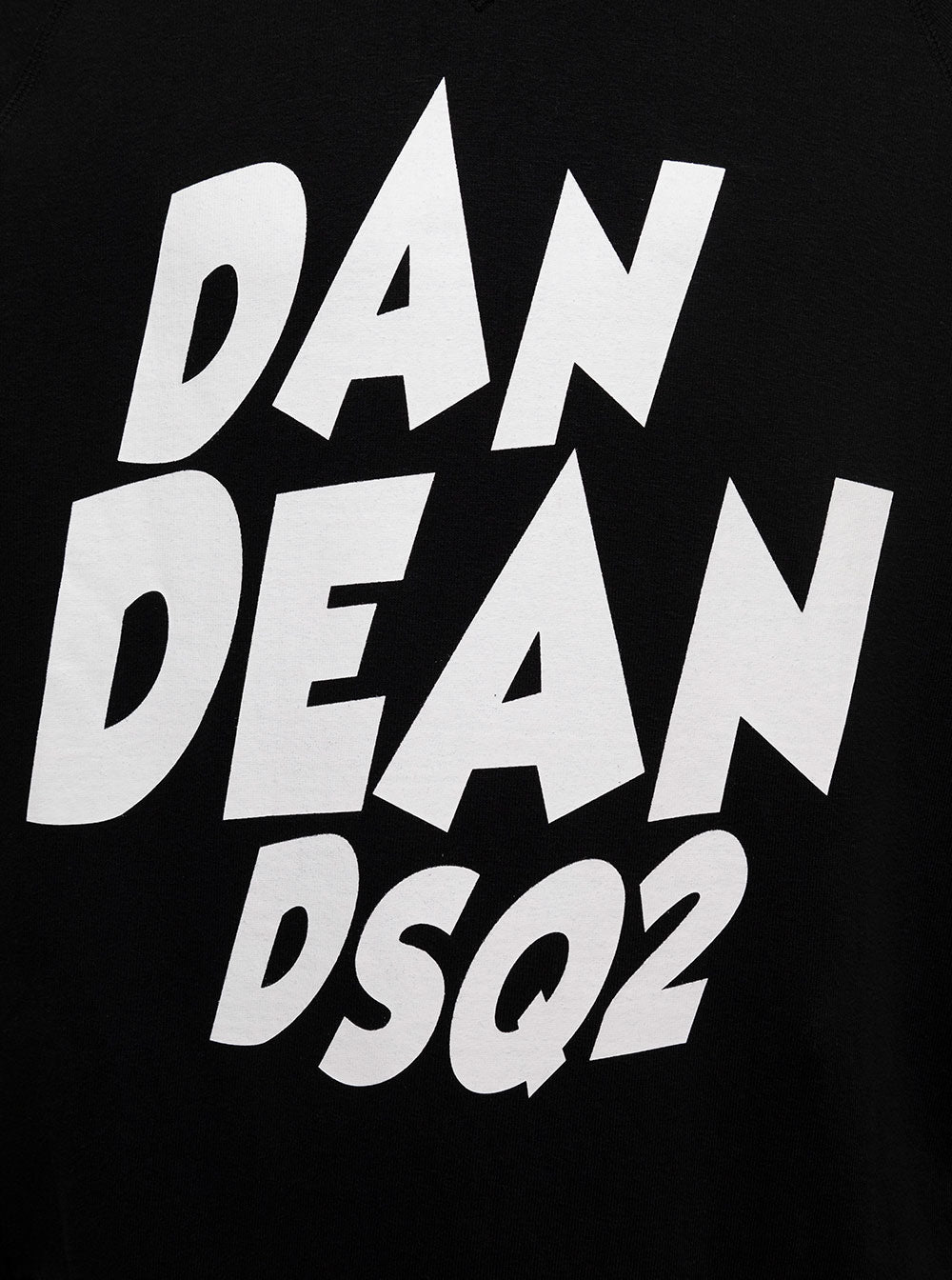 D-Squared2 Mans Black Cotton Hoodie With Dan Dean Print Sweatshirts