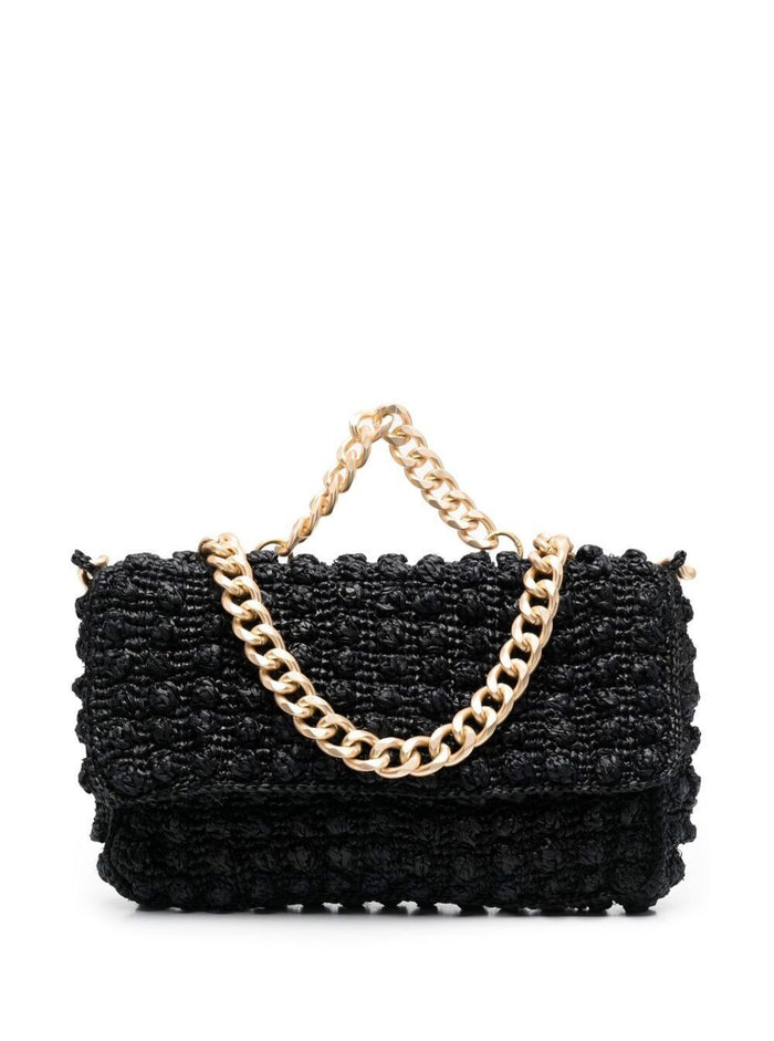 Rose Marie Black Raffia Handbag Ash Woman Rafia Crossbody Bags