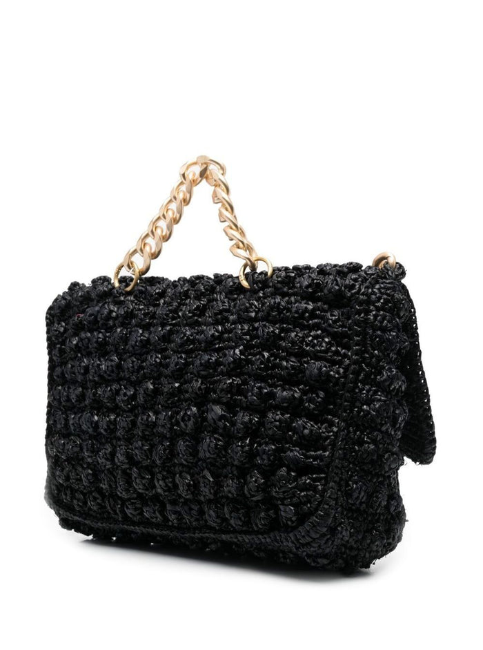 Rose Marie Black Raffia Handbag Ash Woman Rafia Crossbody Bags