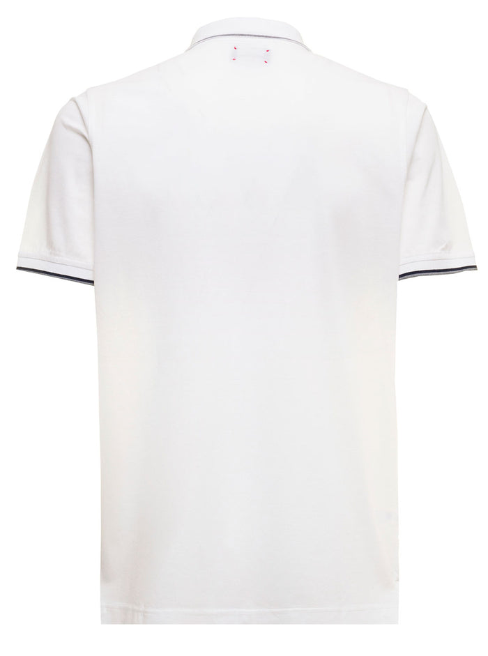 Kiton Mans White Cotton Piquet Polo Shirt Tshirts And