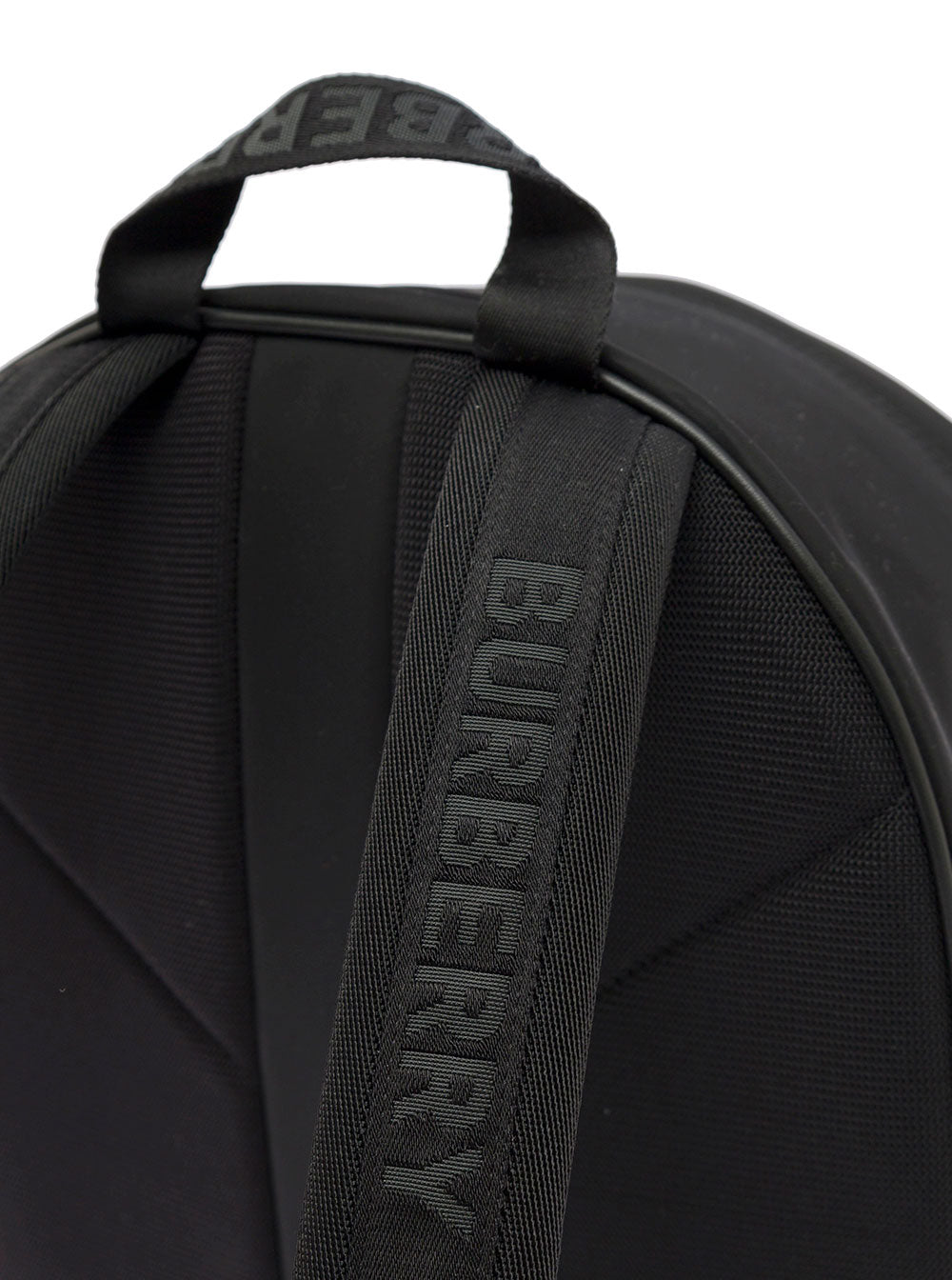 Burberry Mans Black Nylon Backpack With Logo Print Polyamide Polyurethane Backpacks And Belt Bags