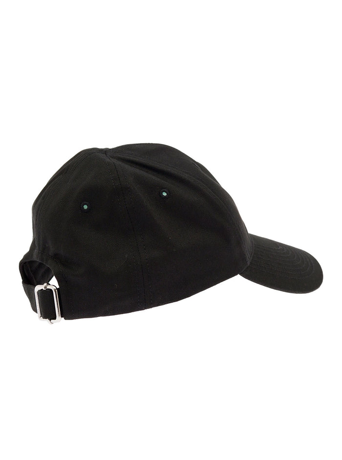Off White Mans Black Cotton Helvetica Hat With Logo And Gloves