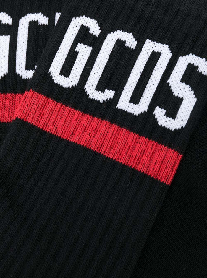 Black Socks Terry Cloth With Logo And Contrasting Details Gcds Woman Co Pa Ea Underwear