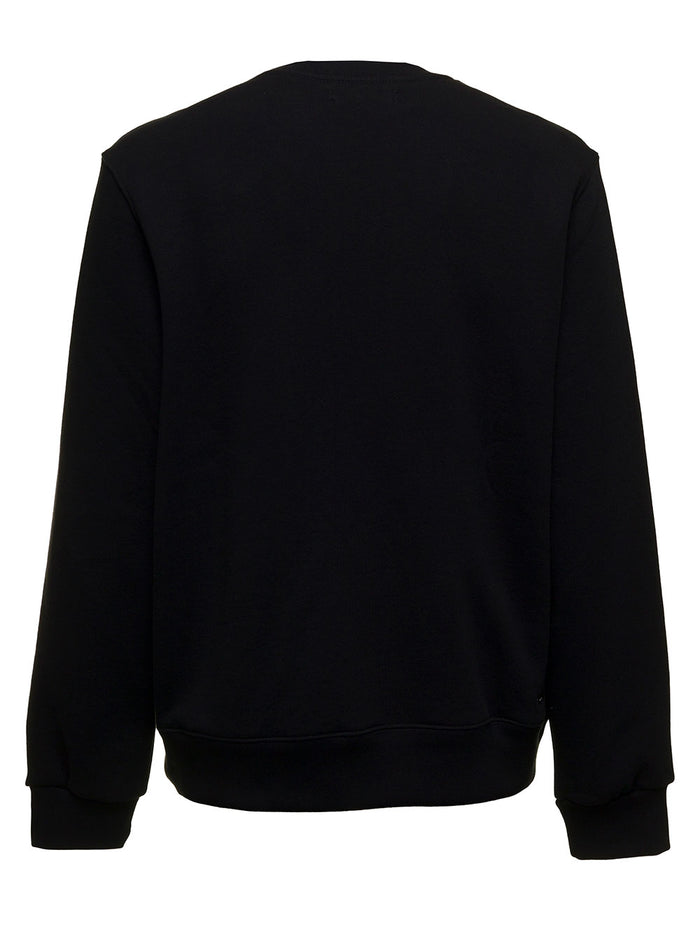 Amiri Mans Black Cotton Sweatshirt With Logo Print Sweatshirts