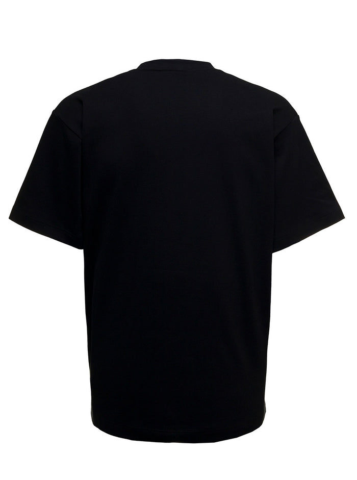 Black T-Shirt Jersey With Contrasting Logo Embroidery To The Chest Gcds Man Tshirts And Polo Shirts