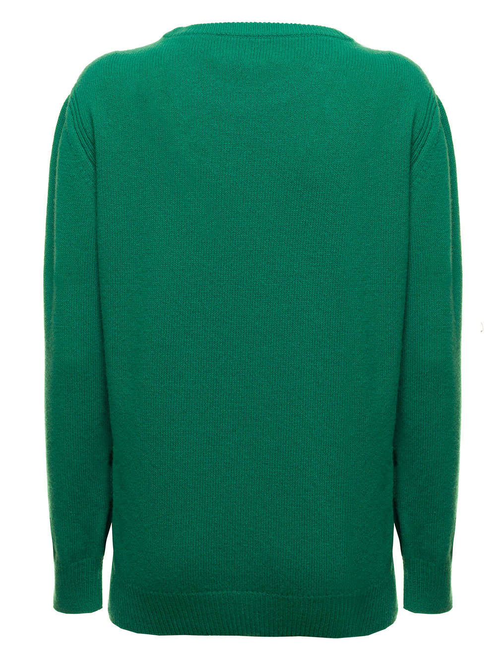 Alberta Ferretti Woman S Green Wool And Cashmere Sweater With Print Virgin Jersey