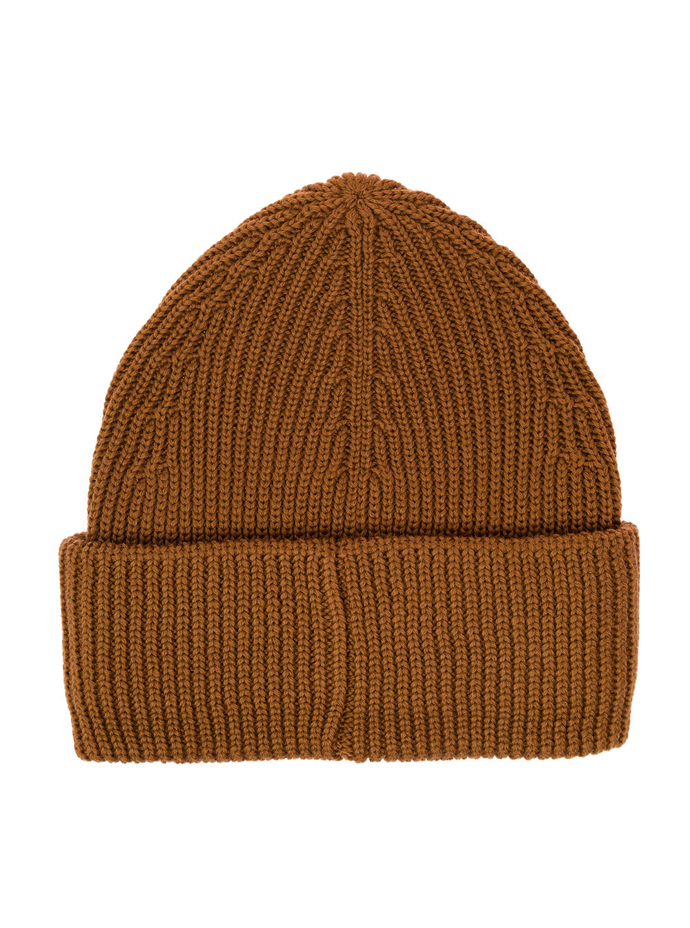Roberto Collina Mans Brown Ribbed Wool Hat Beige Virgin And Gloves