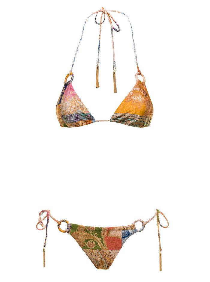 Zimmermann Womans Multicolor Anneke Bikini With Rings Detail Polyamide Elastane Beachwear