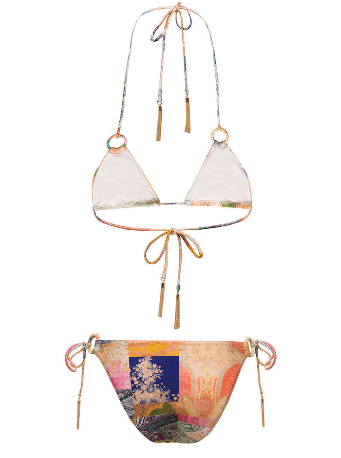 Zimmermann Womans Multicolor Anneke Bikini With Rings Detail Polyamide Elastane Beachwear