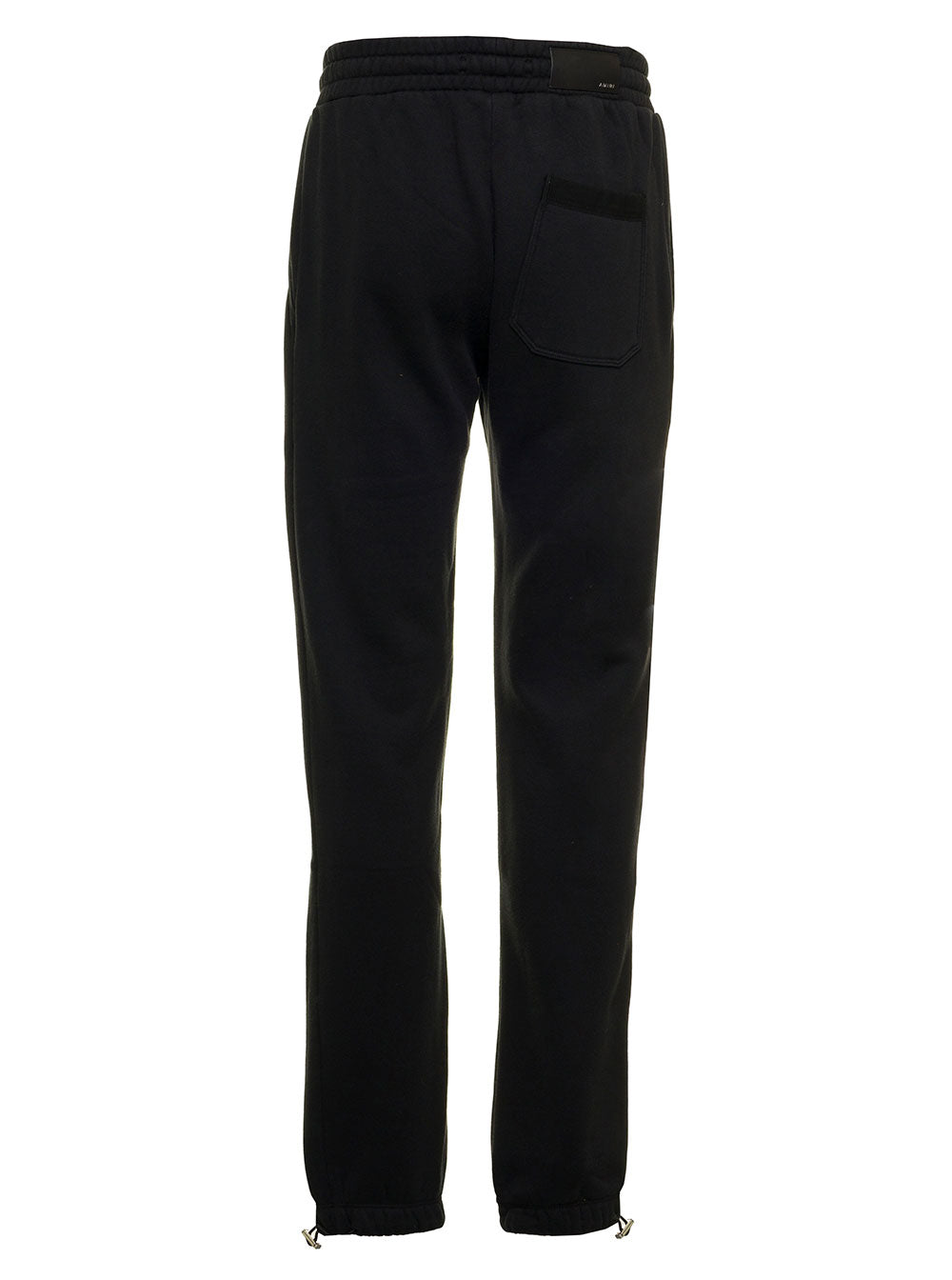 Amiri Man S Black Cotton Joggers With Logo Trousers