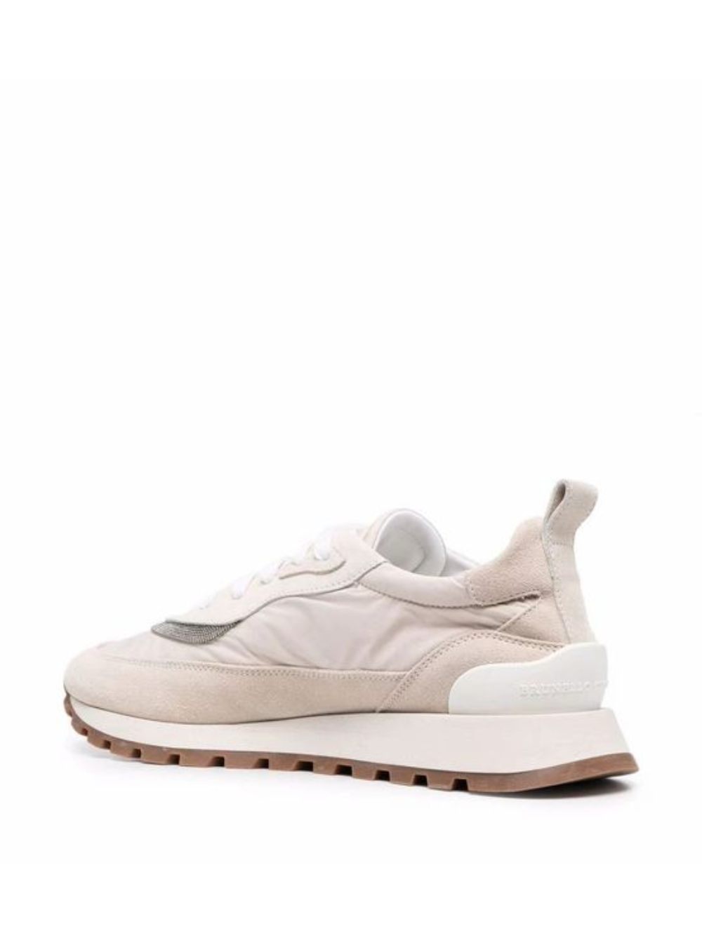 Runner Low Beige Fabric And Leather Sneakers Brunello Cucinelli Woman