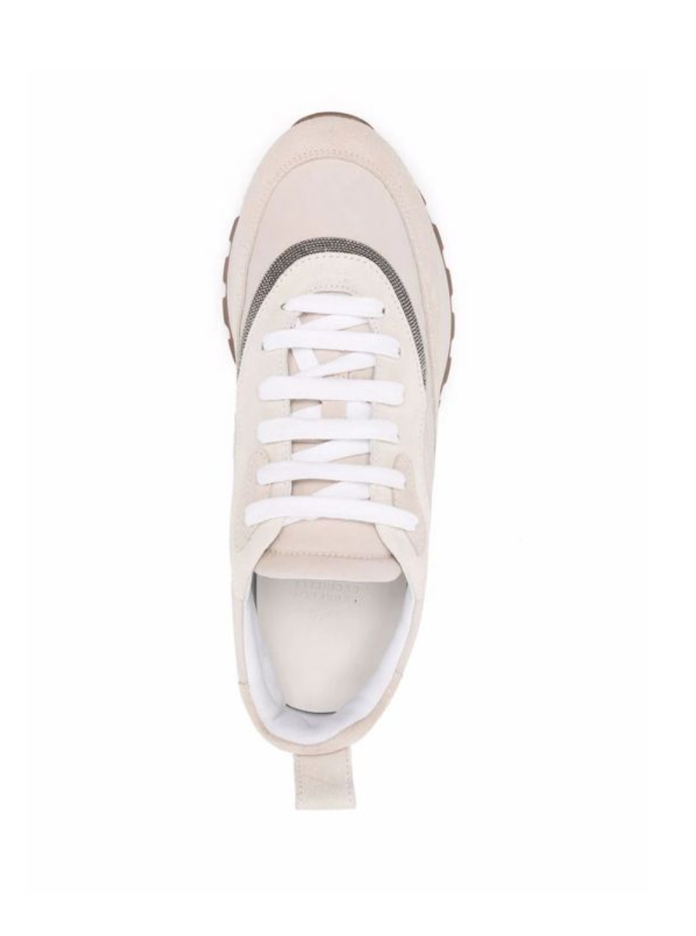 Runner Low Beige Fabric And Leather Sneakers Brunello Cucinelli Woman