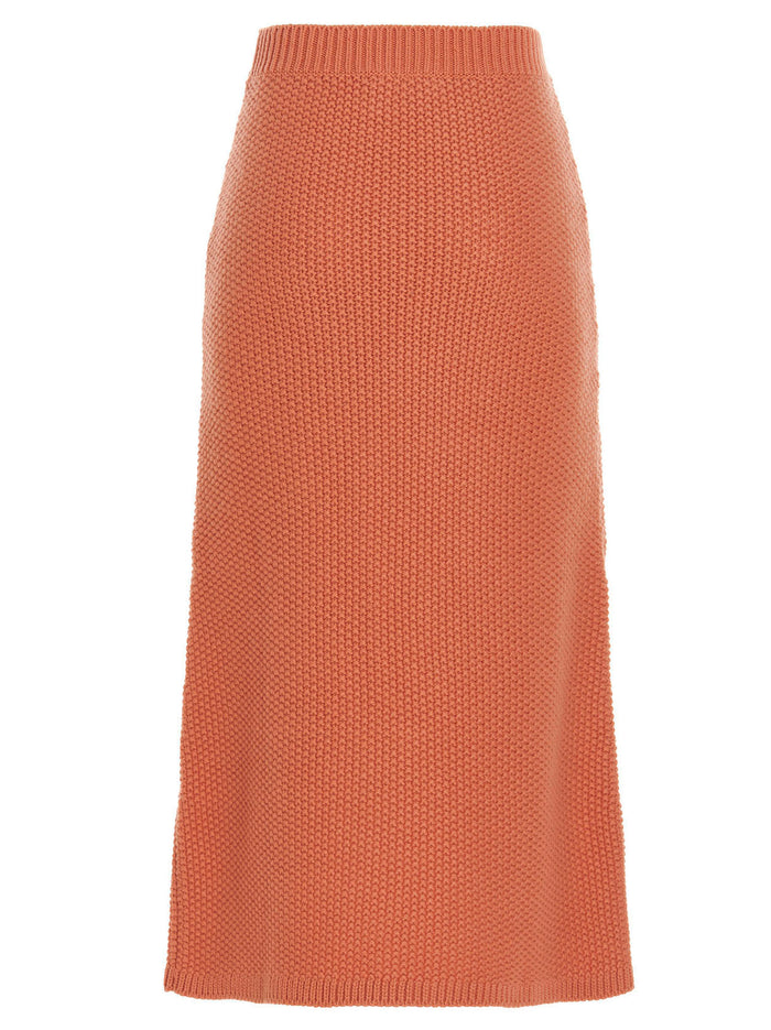 Knit long skirt Orange Cashmere