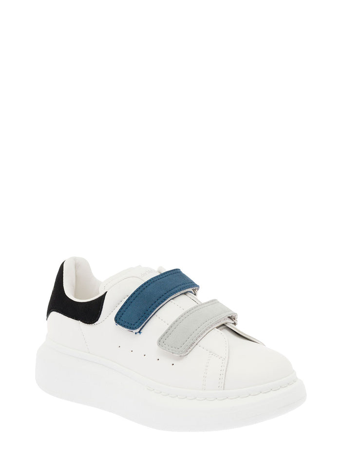 Oversize Multicolor Leather Sneakers Alexander Mcqueen Kids Boy White Calf