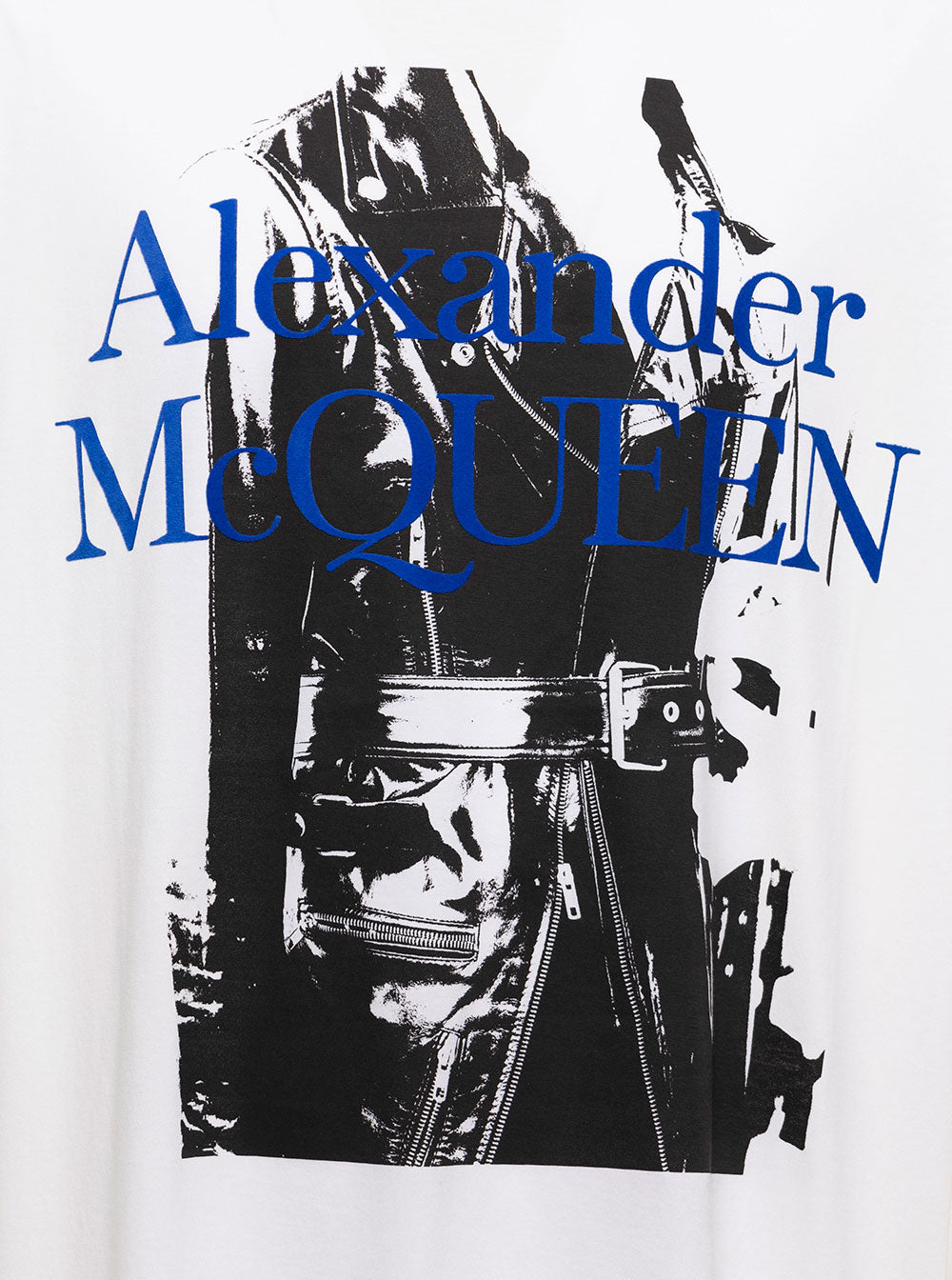White Cotton T-Shirt With Logo Print Alexander Mcqueen Man Tshirts And Polo Shirts
