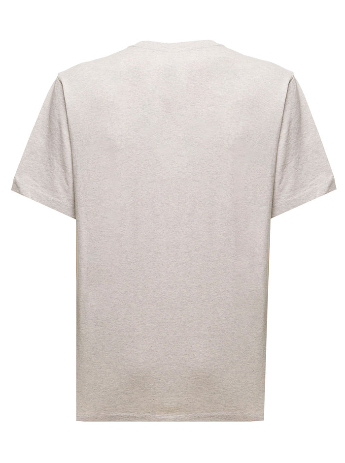 Crest Melange Gray Cotton T-Shirt With Kenzo Mens Logo Patch Grey Tshirts And Polo Shirts