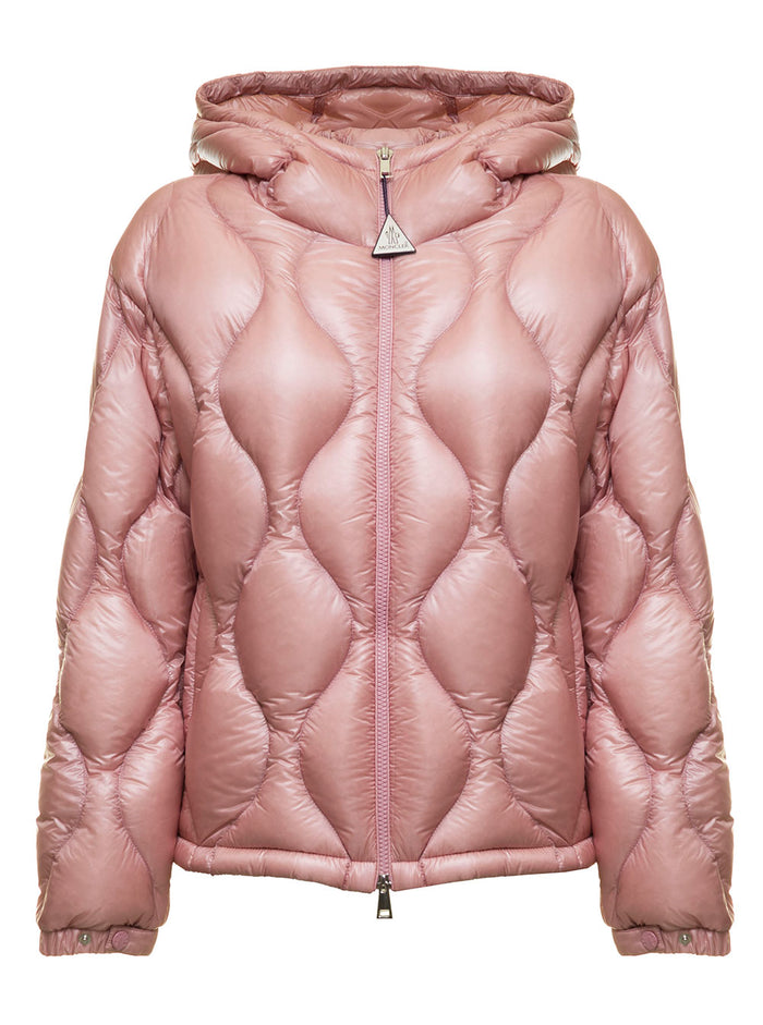 Anthon Pink Quilted Ntylon Down Jacket Moncler Woman Polyamide