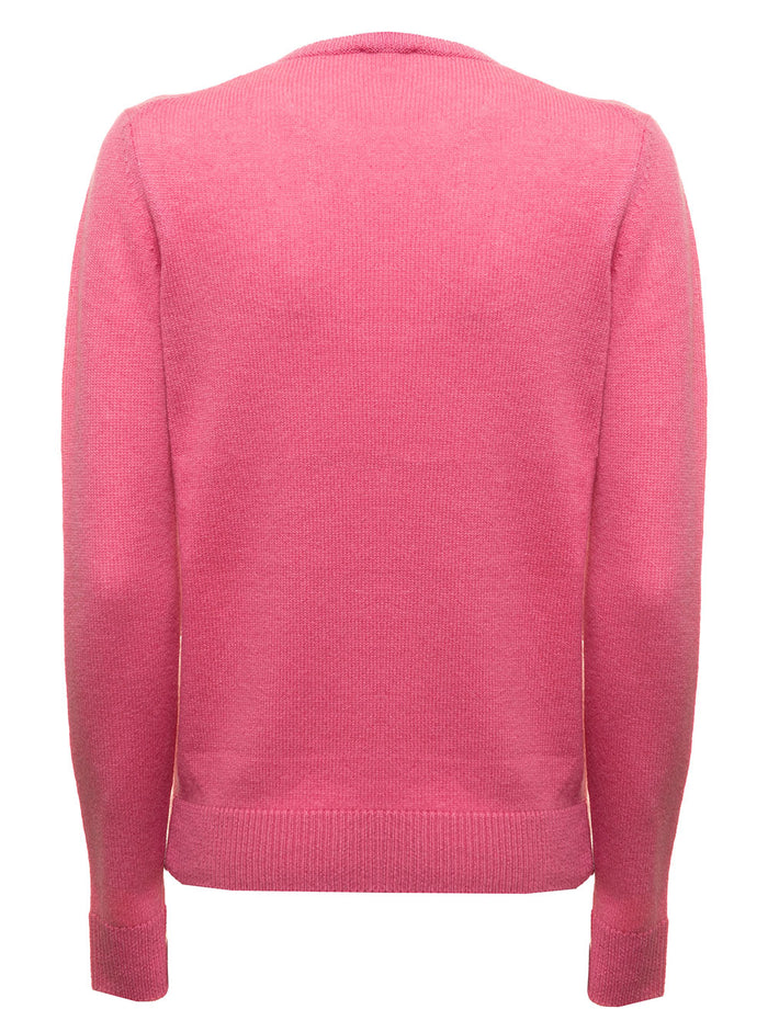 Pink Cashmere Crew Neck Sweater Theory Woman Jersey