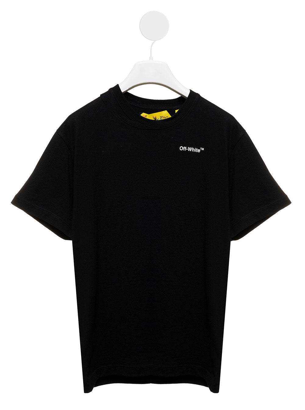 Off White Kids Boys Black Cotton T-Shirt With Arrow Print Tshirts And Polo Shirts