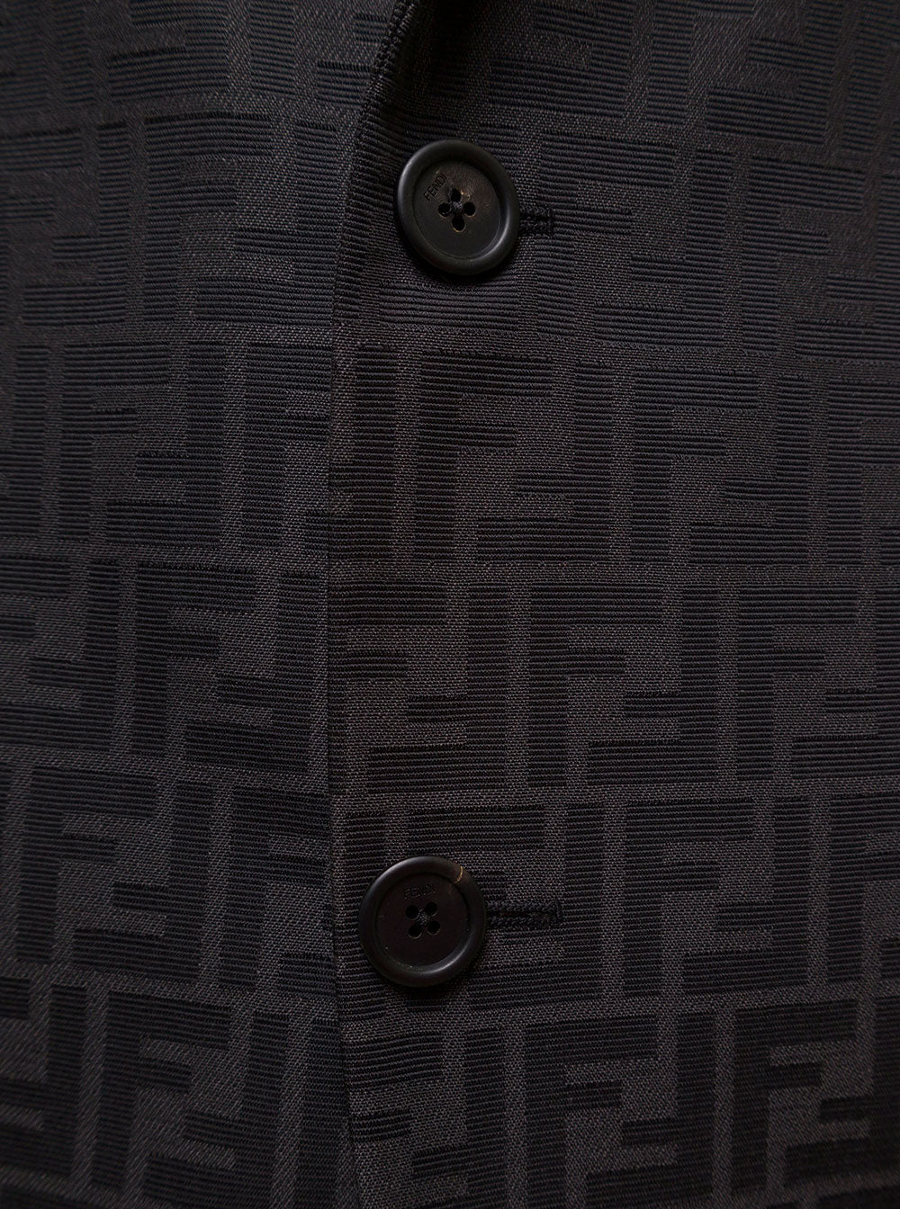 Ff Jacquard Fabric Boxy Black Jacket Fendi Man Polyester Cotton Blazers