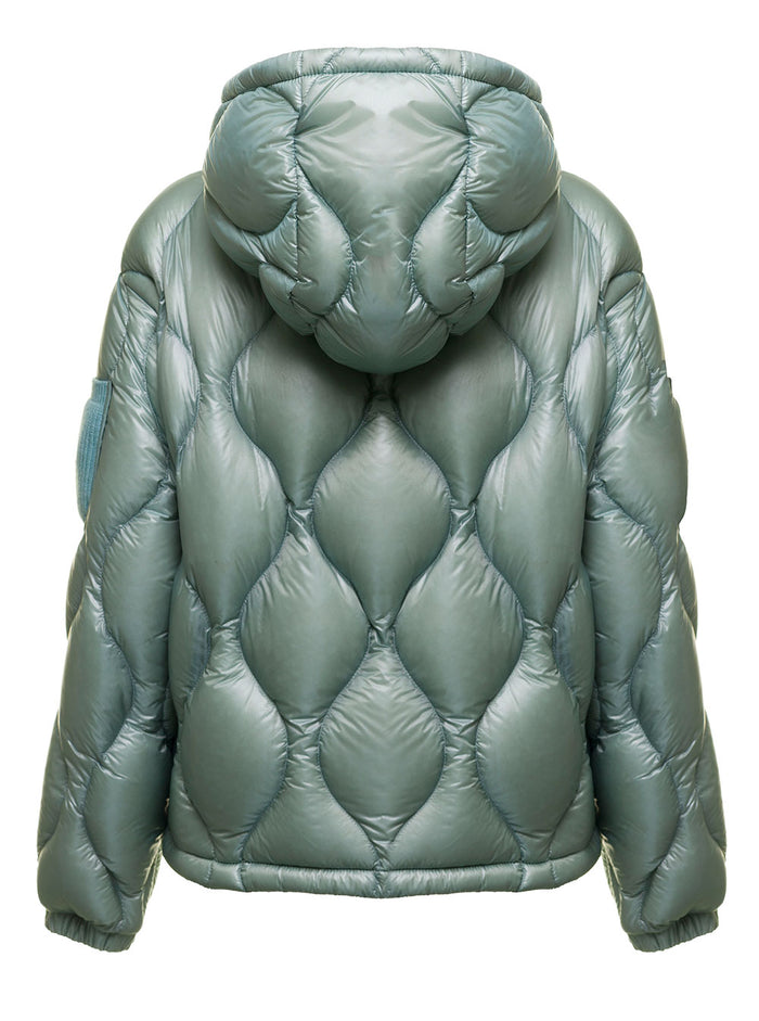 Anthon Green Quilted Nylon Down Jacket Moncler Woman Blu Polyamide