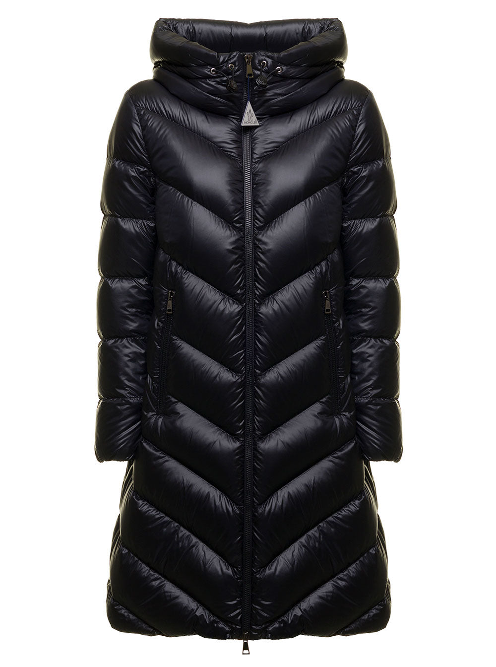 Cambales Black Quilted Nylon Long Down Jacket Moncler Woman Polyamide/nylon