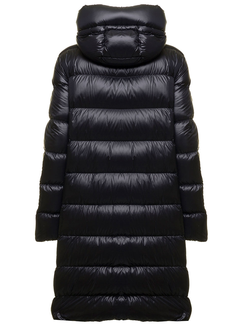 Cambales Black Quilted Nylon Long Down Jacket Moncler Woman Polyamide/nylon