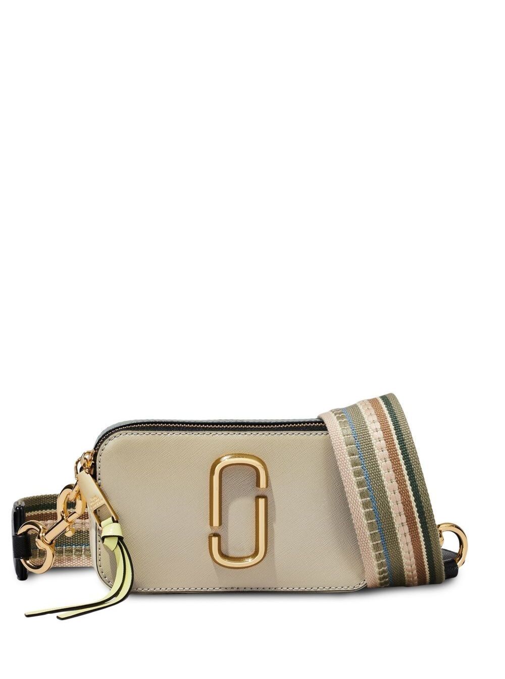 The Snapshot Colorblocked Beige Leather Crossbody Bag Marc Jacobs Woman Split Cow