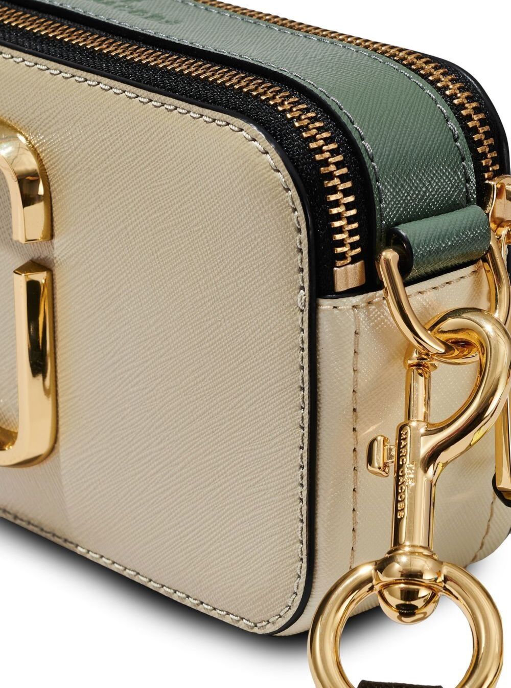 The Snapshot Colorblocked Beige Leather Crossbody Bag Marc Jacobs Woman Split Cow