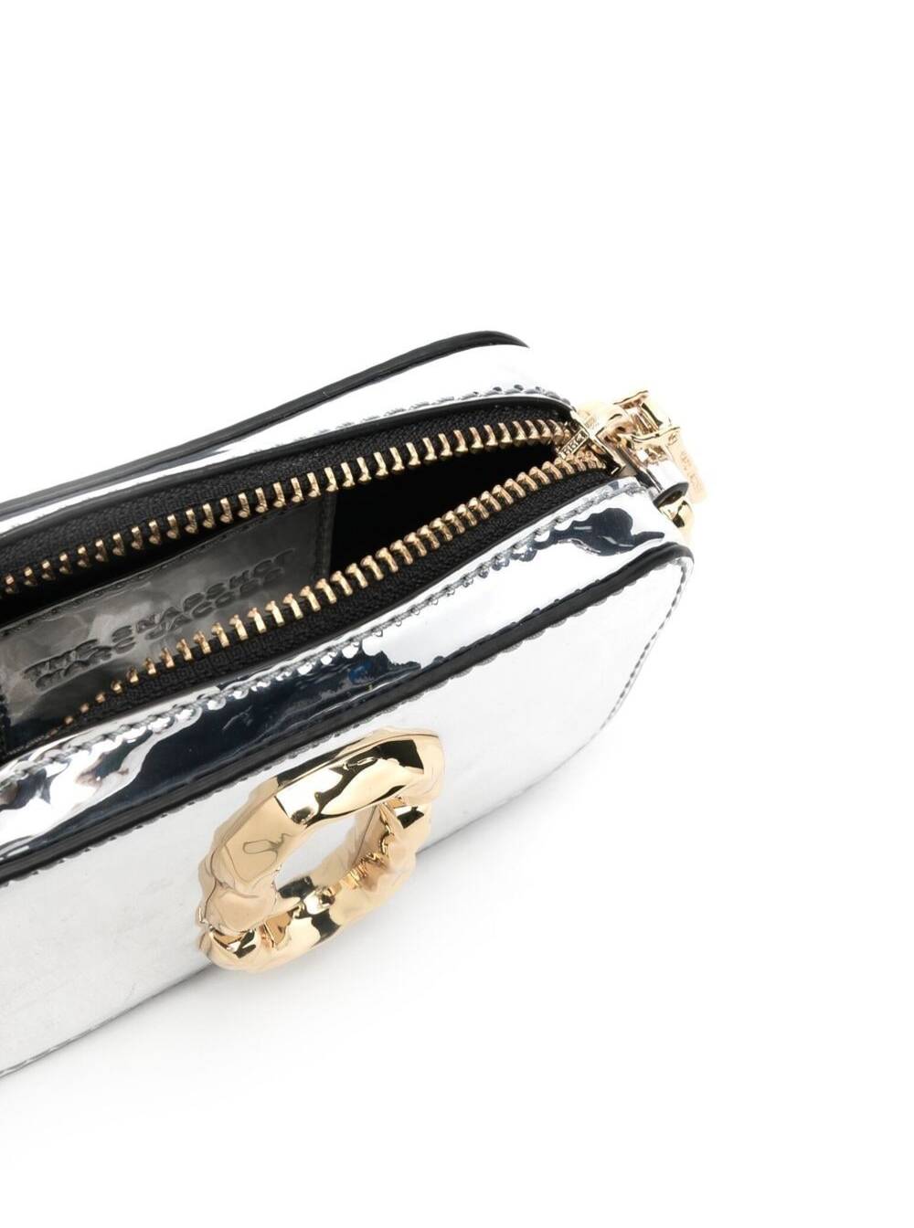 Mini Snapshot Metallic Silver Colored Crossbody Bag Marc Jacobs Woman